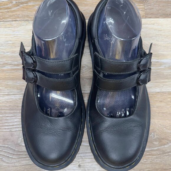Dr. Martens Black Leather Flats with Buckle - Picture 2 of 7